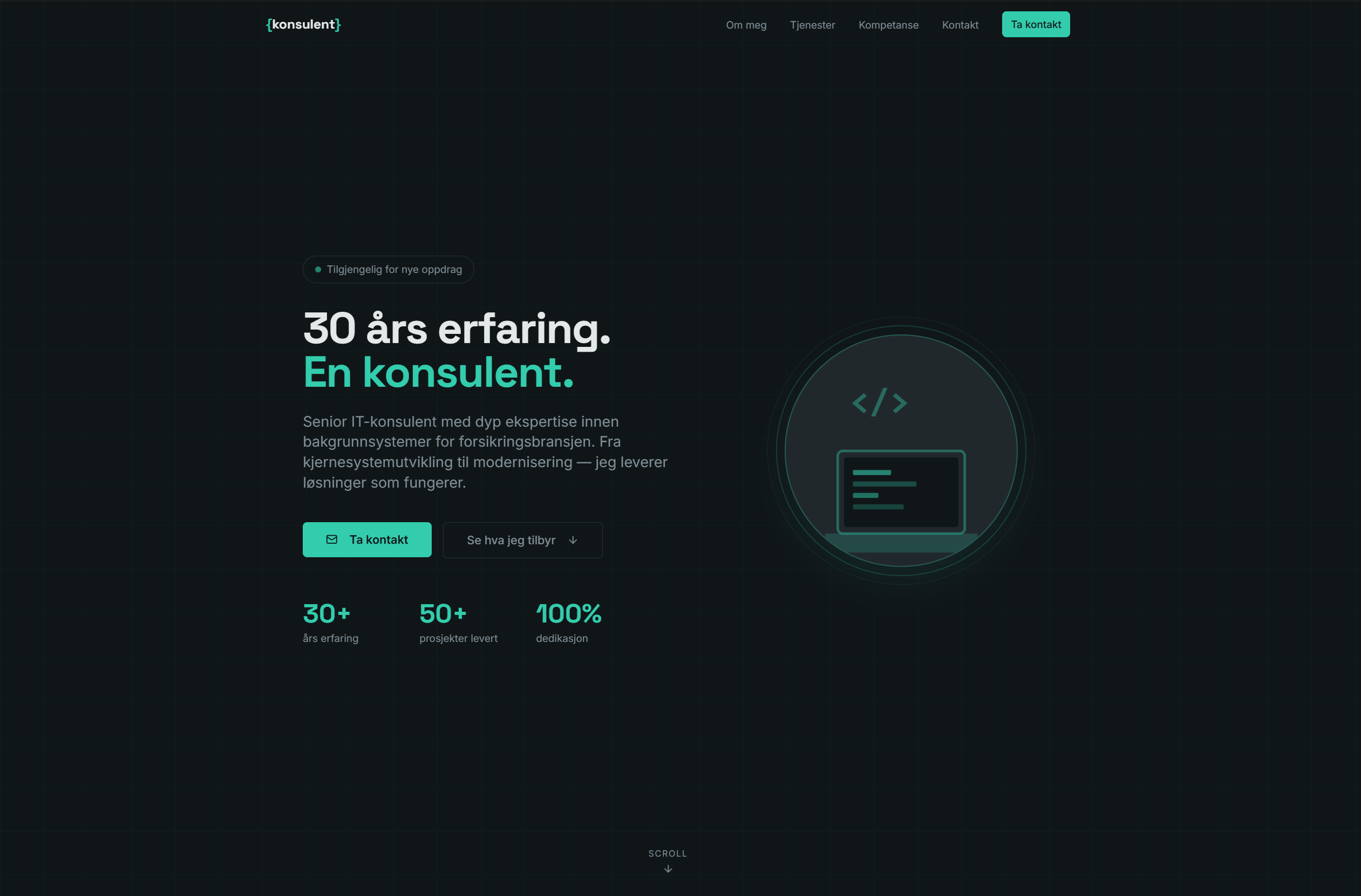 Skjermbilde av IT-Konsulent nettside